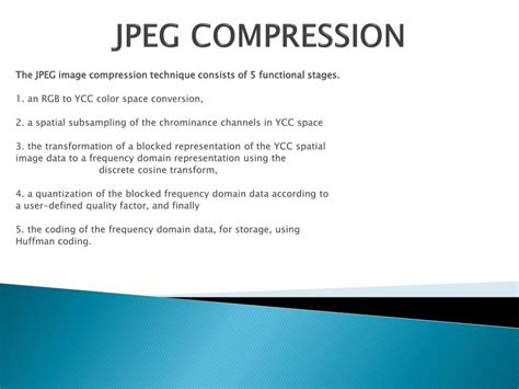 jpeg image compression techniques